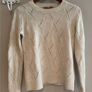 LOFT Cream Knit Sweater